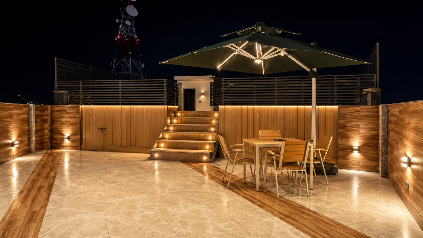 Rooftop terrace at Hotel Mirage Inn